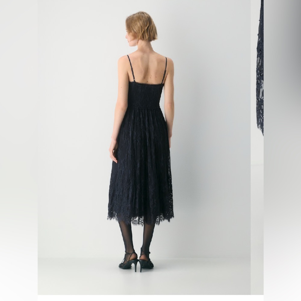 NEW Aritzia Black Tuberose Lace tiered Midi Dress Size XS - Picture 4 of 12